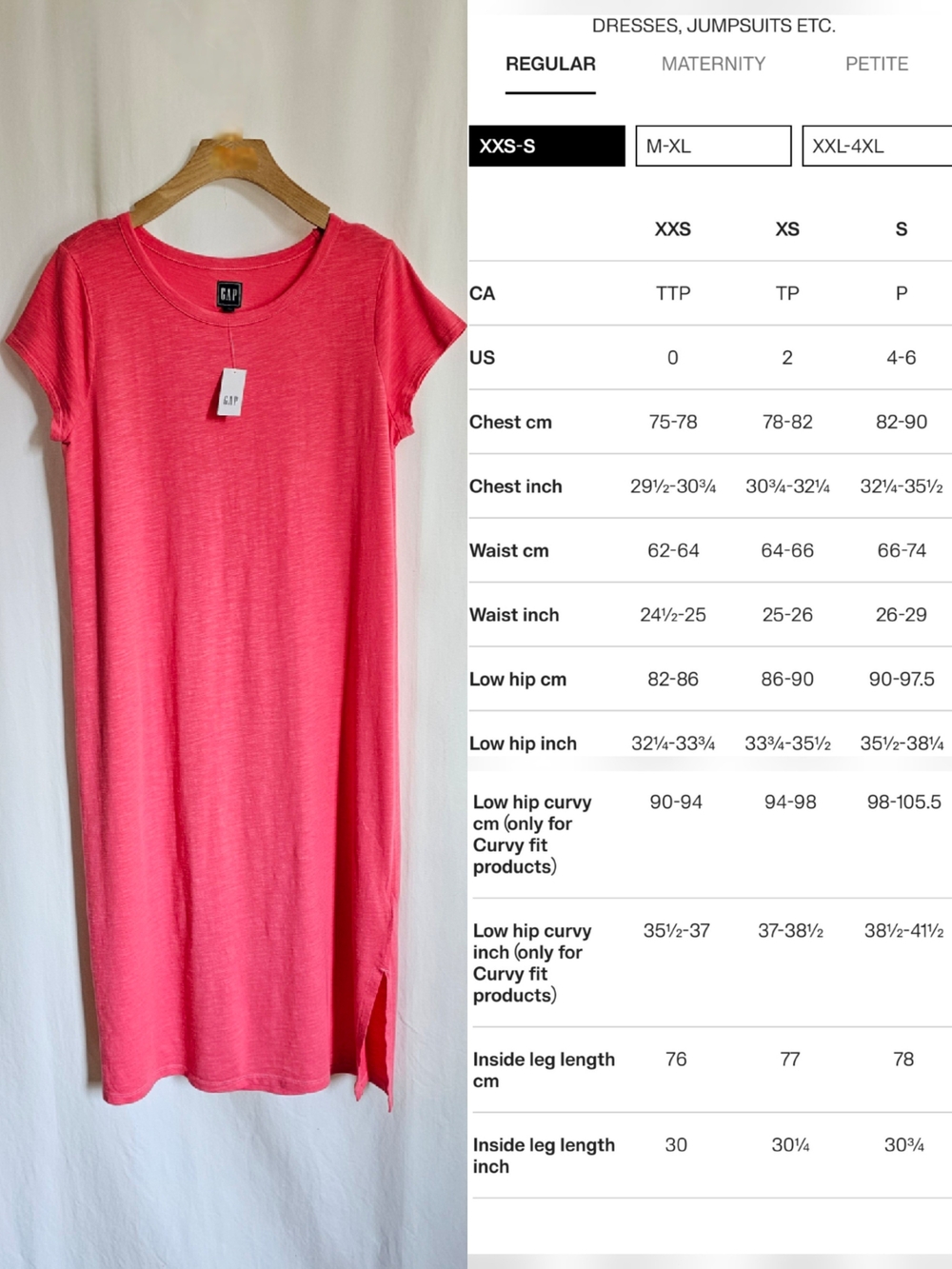 GAP Coral Pink Short Sleeve Midi T-Shirt Dress - Picture 15 of 16